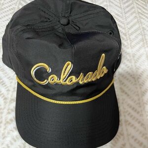 Colorado Bad Birdie Golf Hat Cat Snapback Adjustable Black Script Gold Rope